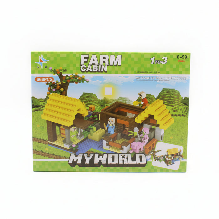 Farm Cabin Brick Blocks 636 Pieces