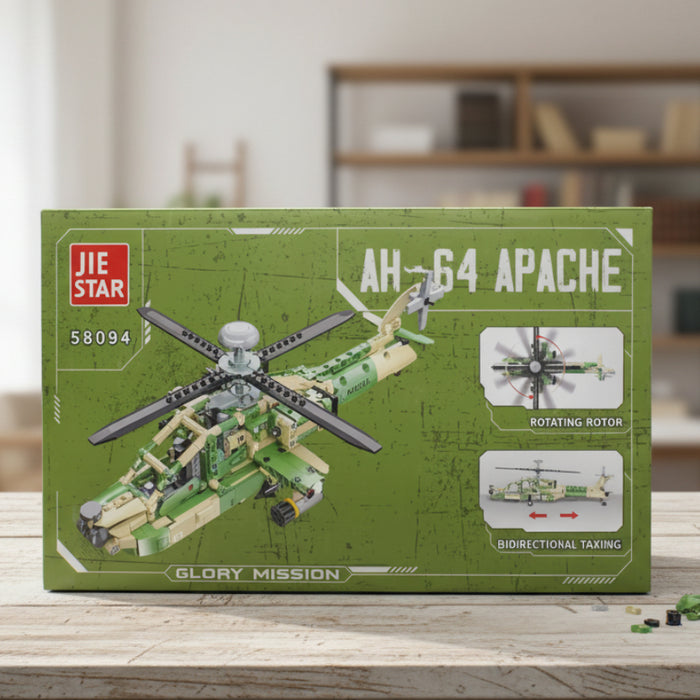 AH-64 Apache Copter Brick Blocks 610 Pieces