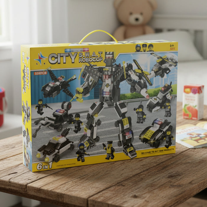 6-in 1 City Police Bricks Block 526 Pieces