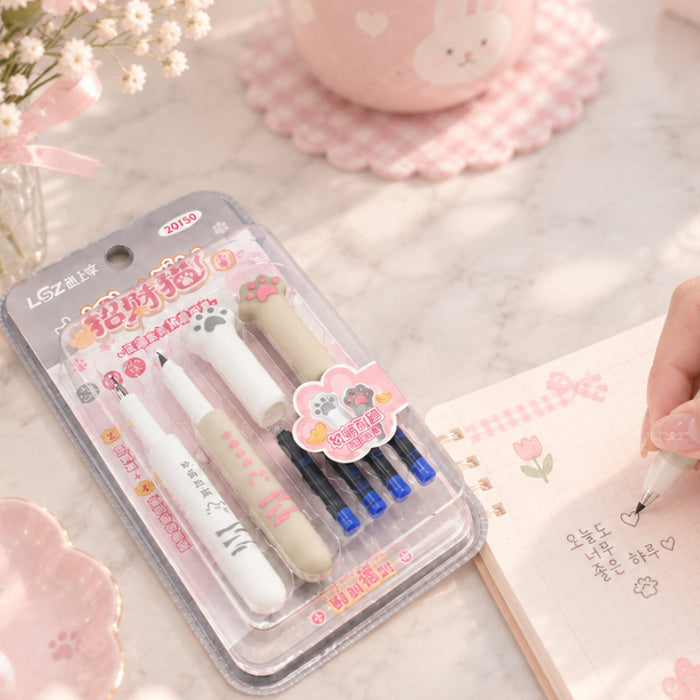 Cat Paw Fountain Pen Set