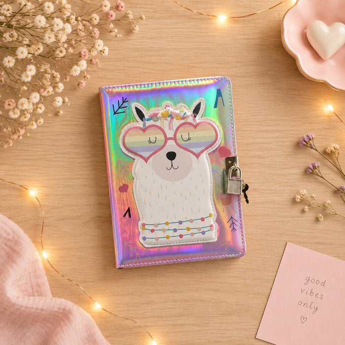 Cute Pink Holographic Secret Diary