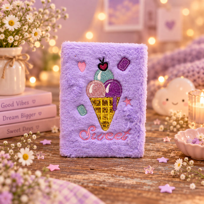 Ice Cream Theme Embroidered Notebook