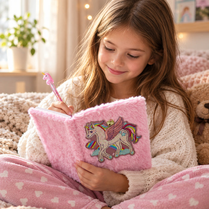 Unicorn Theme Fluffy Diary