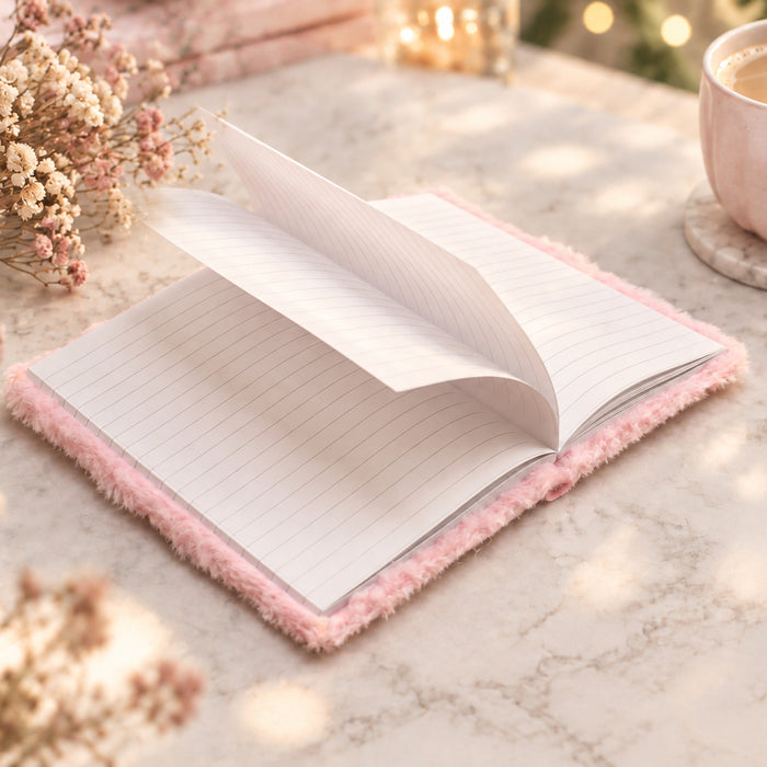 Glitter OWL Theme Pink Plush Diary