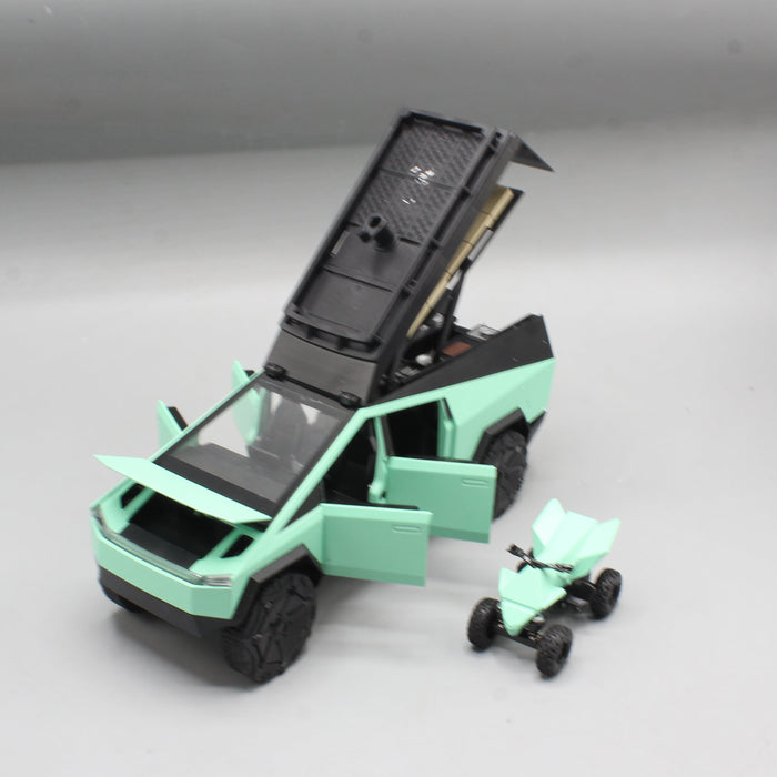 Diecast Tesla Cyber Truck with Quartz Metal Bike