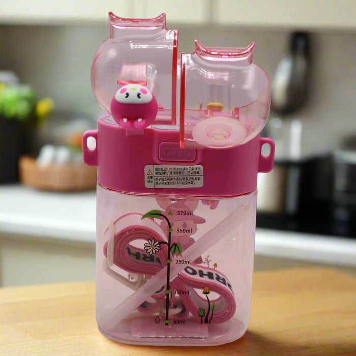 Rabbit Theme Double Sided Water Bottle