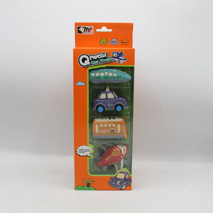 Q Metal Friction Car Set of 4 Pieces