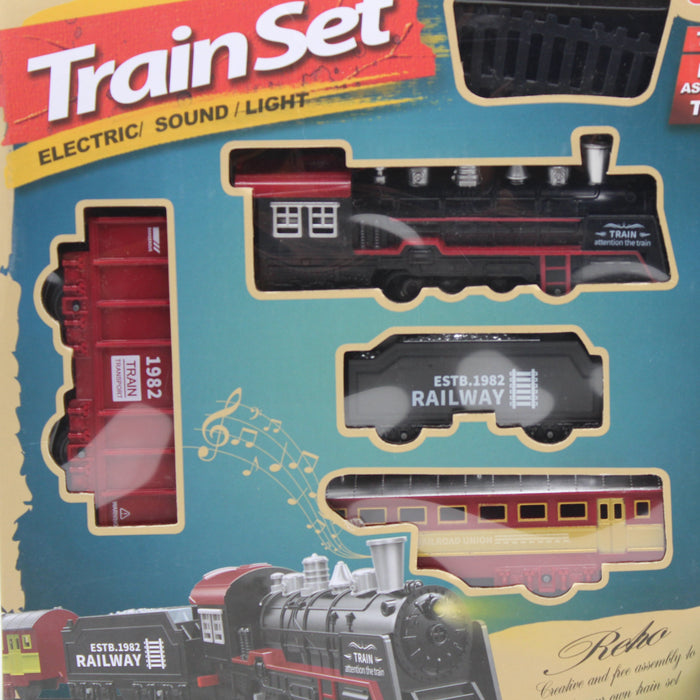 Railway Train Track Set with Light & Sound