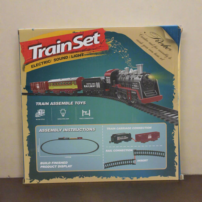 Railway Train Track Set with Light & Sound