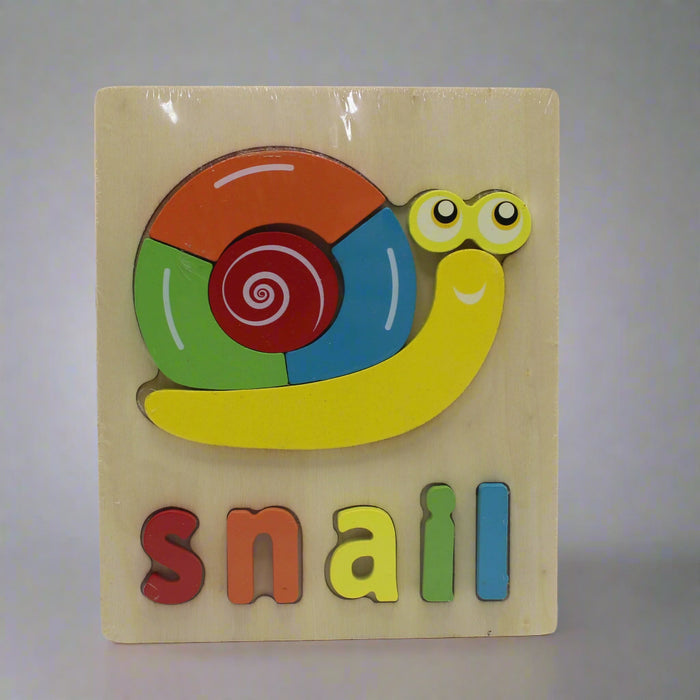 3D Wooden Snail Puzzle Toy