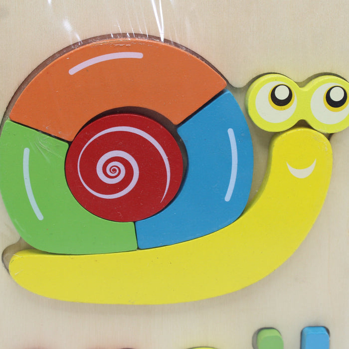 3D Wooden Snail Puzzle Toy