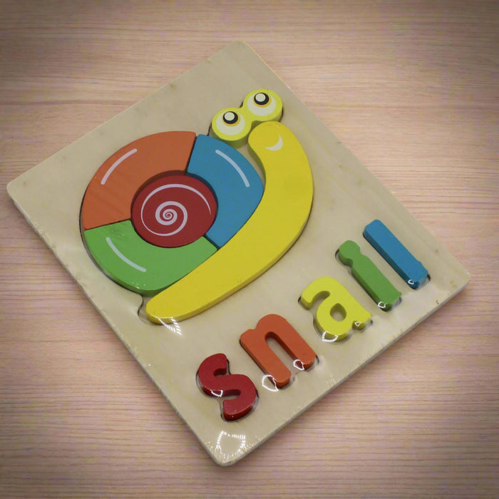 3D Wooden Snail Puzzle Toy