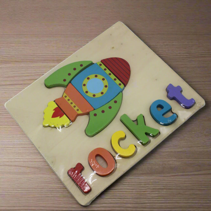 3D Wooden Rocket Puzzle Toy