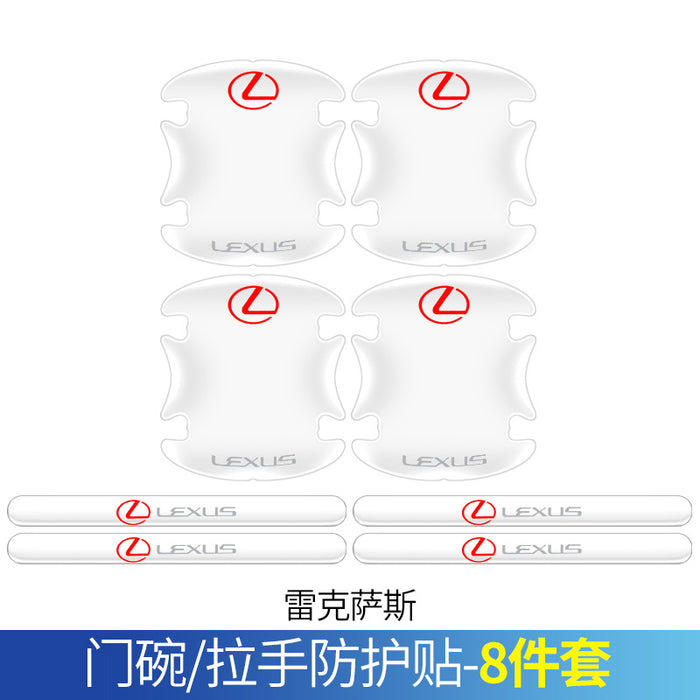 Pack of 8 Car Door Handle Transparent Stikcer For Lexus
