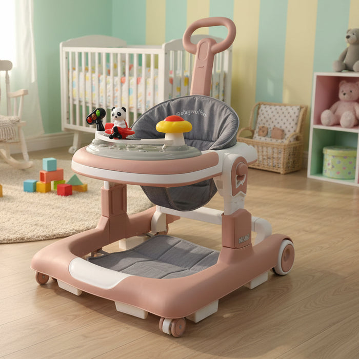 Panda Cartoon Baby Walker with Handle