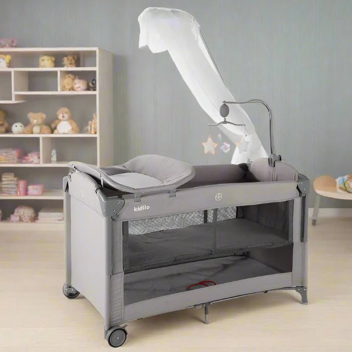 Kidilo Baby Playpen Cot with Mosquito Net