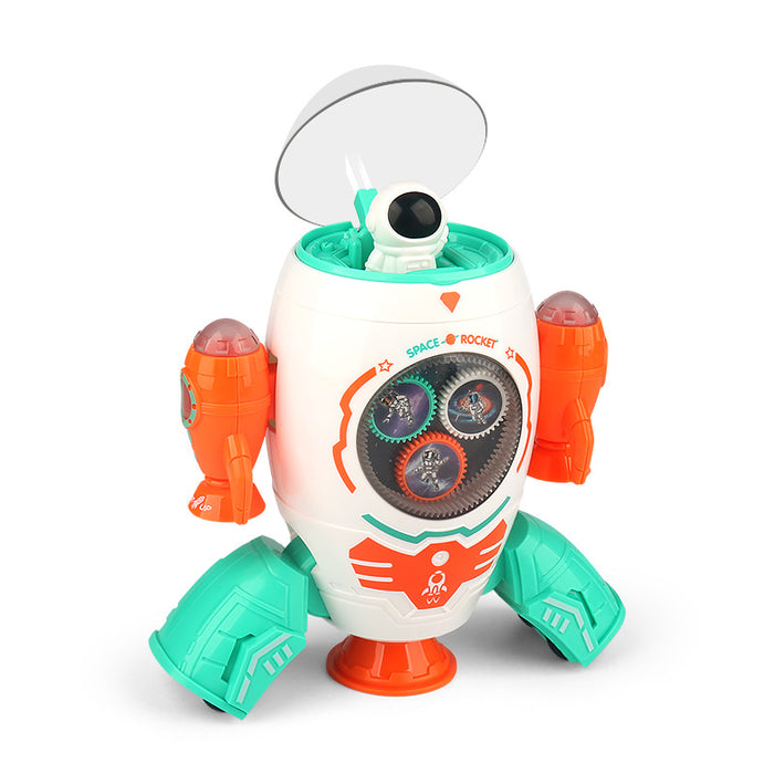 Space Rocket Electric Gear Dancing Robot with Light & Sound