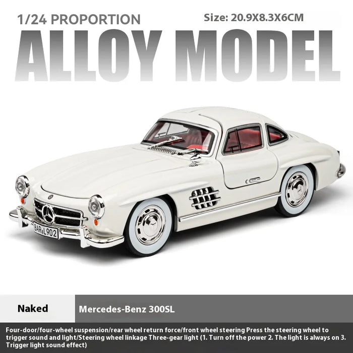 Diecast White Mercedes Benz 300SL Car