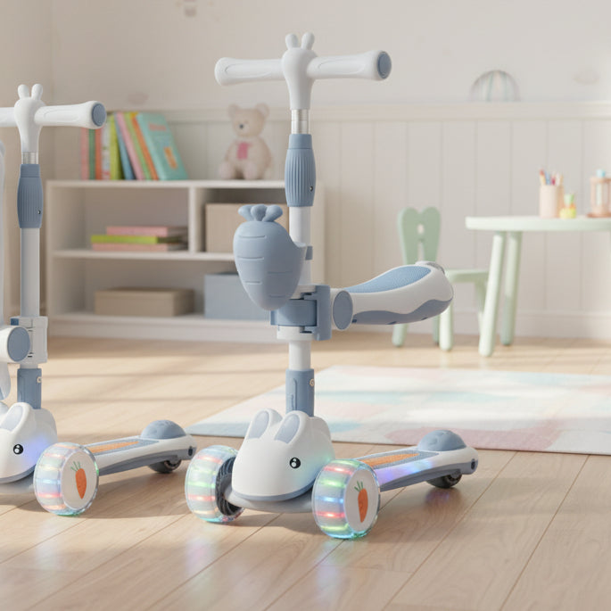 Carrot Rabbit Theme Kids Foldable Scootie