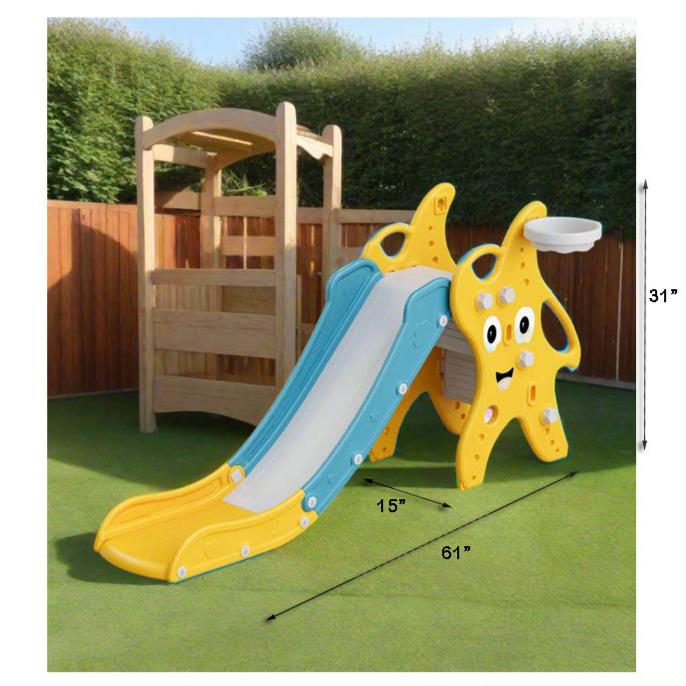 Star Fish Design Slide With Basketball Hoop