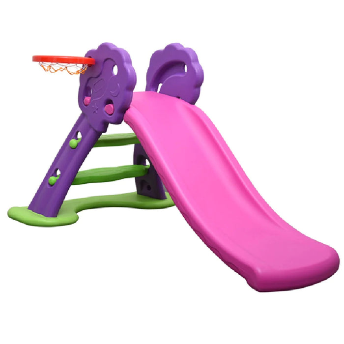 Kids Playground Slide With Basketball Hoop