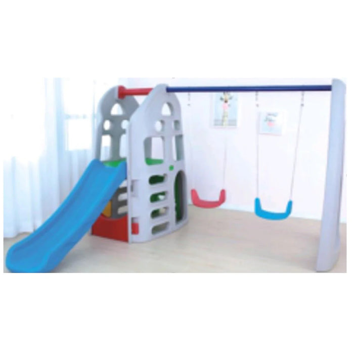 Kids Double Swing With Slide