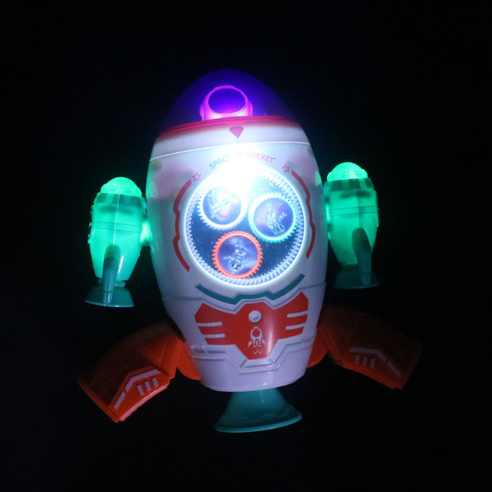 Space Rocket Electric Gear Dancing Robot with Light & Sound