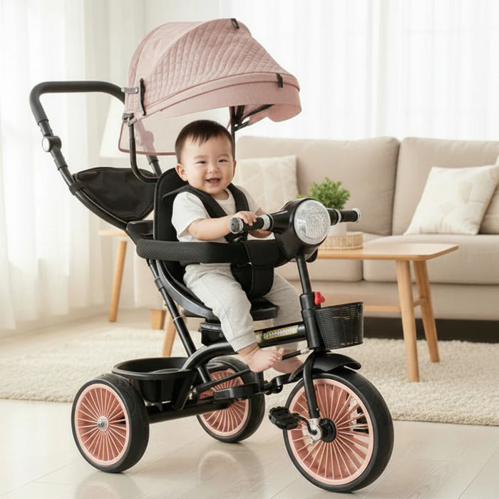 Kids Stroller Tricycle with Light Safety Handle