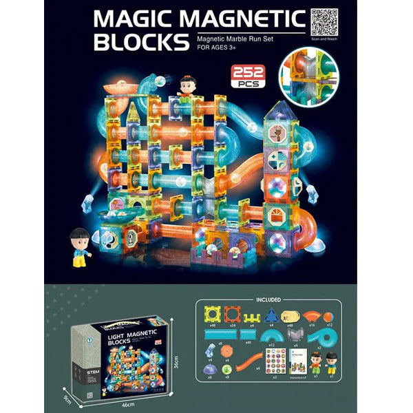 Light Magnetic Building Blocks 252 Pieces