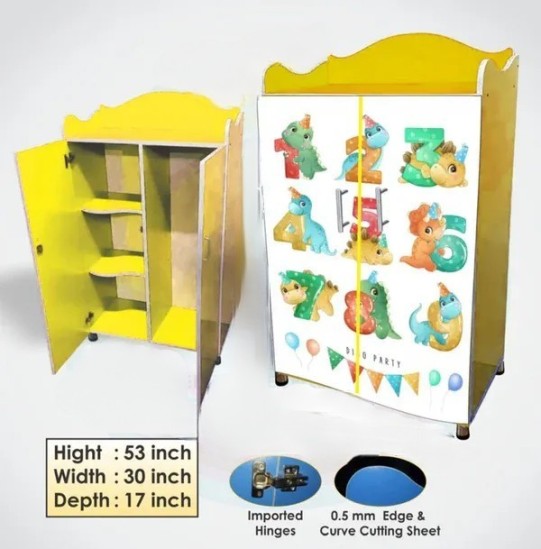 Dino Theme Wooden Wardrobe