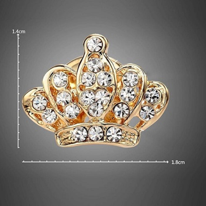 Crystal Crown Brooches Pins For Men Shirt