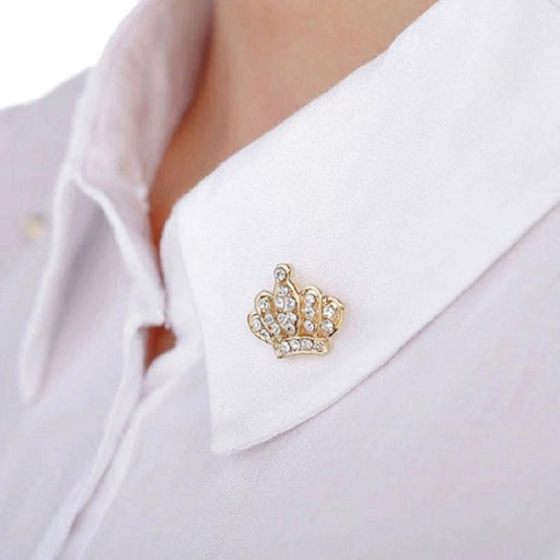 Buy Crystal Crown Brooches Pins For Men Shirt Online in Pakistan