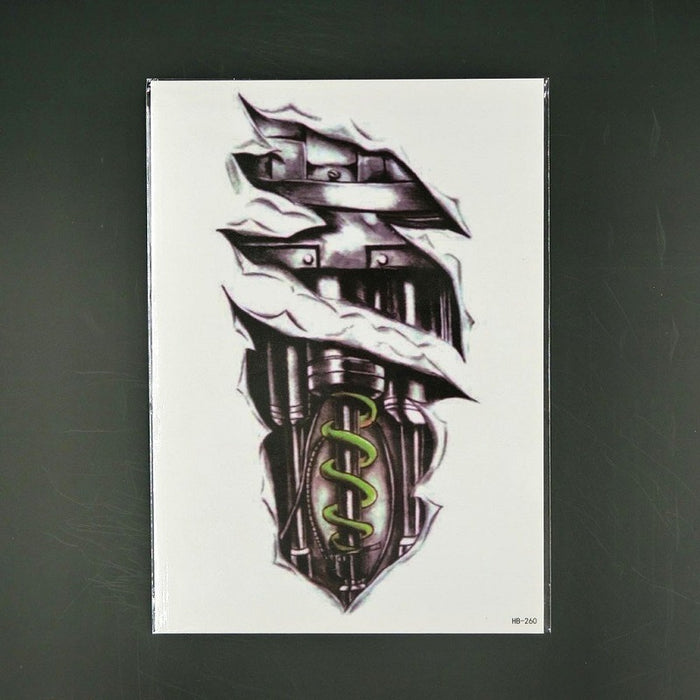 3D Modern Halloween Design Temporary Tattoo