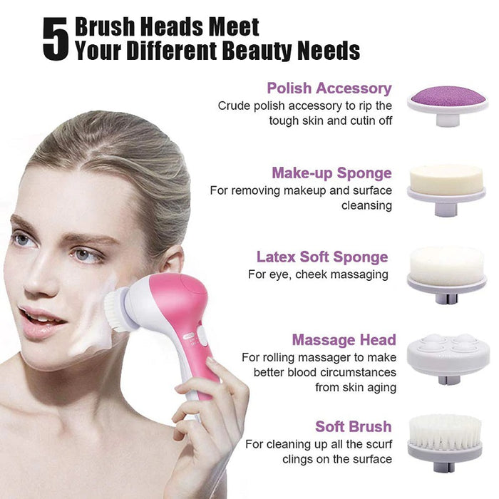 5 in 1 Waterproof Face Cleansing Massager