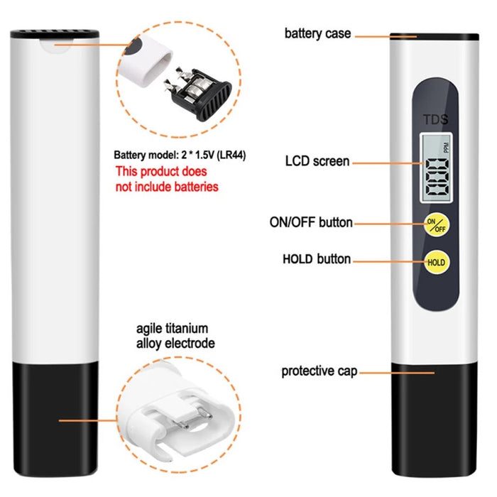 DORKIN TDS Water Quality Meter Testing Pen Portable Detection