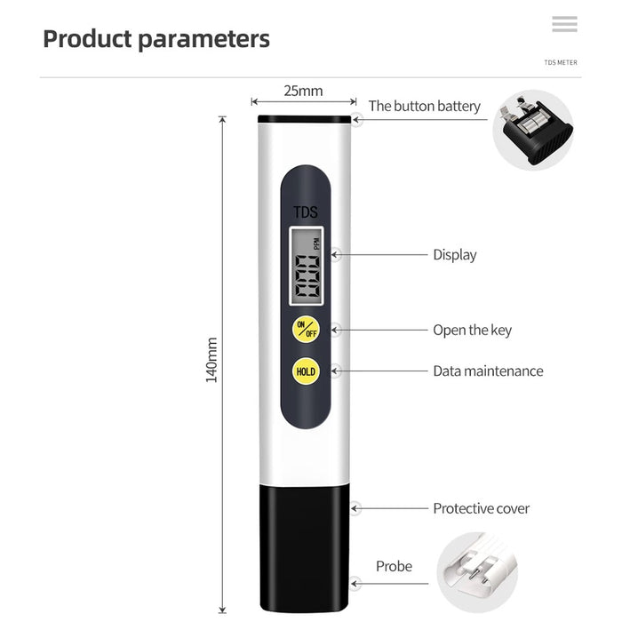 DORKIN TDS Water Quality Meter Testing Pen Portable Detection