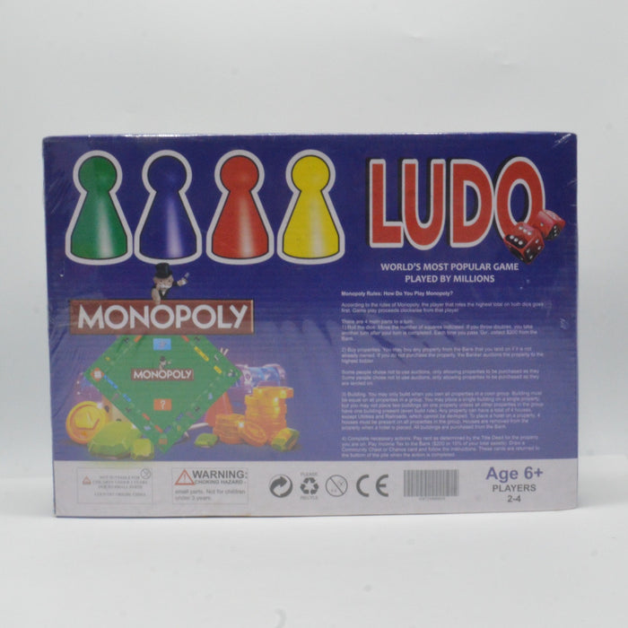 2 in 1 Monopoly & Ludo Board Game