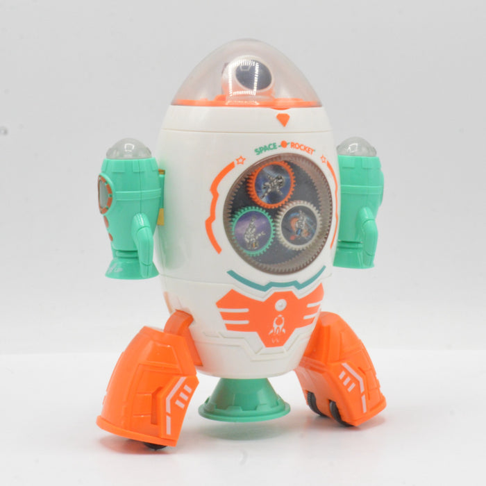 Space Rocket Electric Gear Dancing Robot with Light & Sound