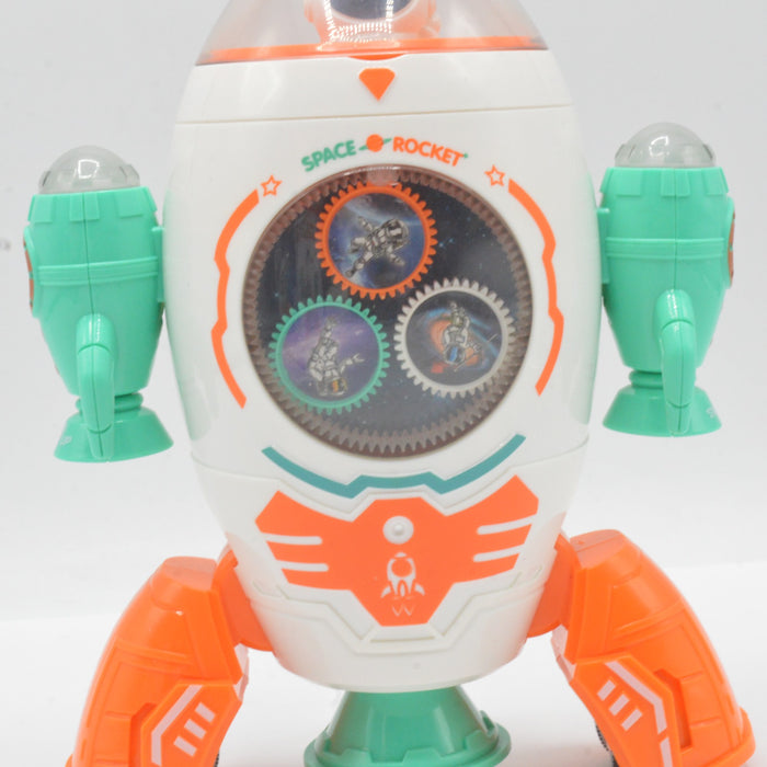 Space Rocket Electric Gear Dancing Robot with Light & Sound