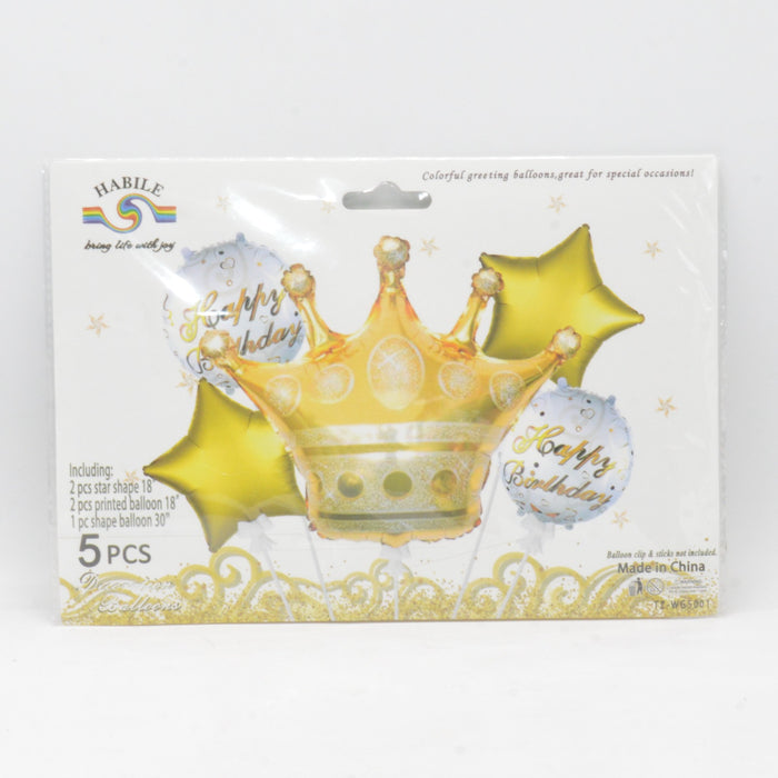 5 in 1 Baby Princess Crown Theme Foil Balloons
