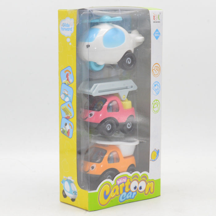 3 in 1 Mini Cartoon Car Pack of 3