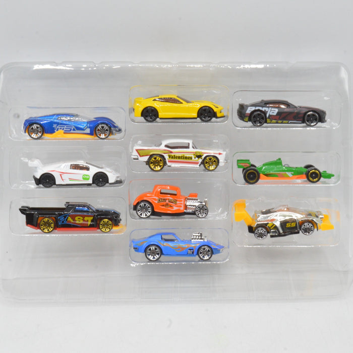 Pack of 10 Diecast Metal Body Car