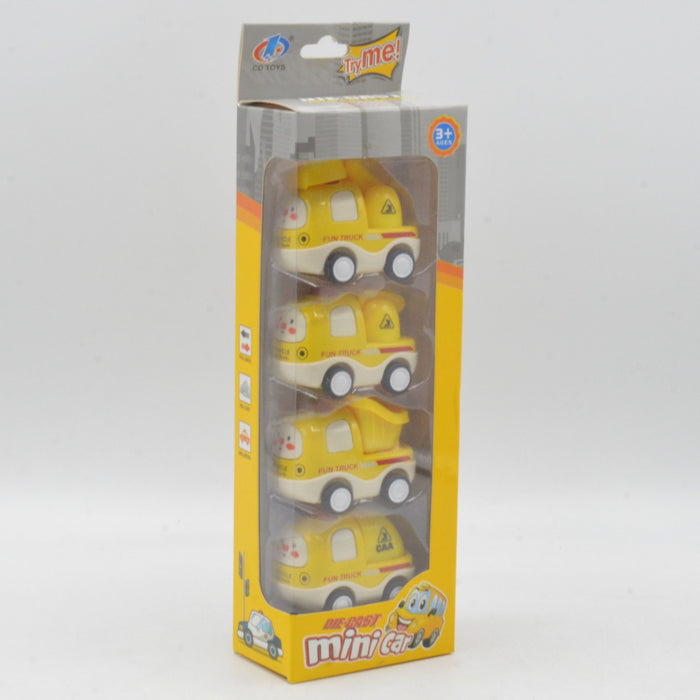 Diecast Mini Cartoon Car Pack of 4