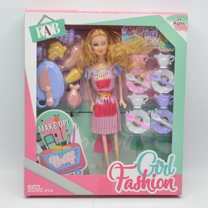Beautiful Doll with Kitchen Accessory