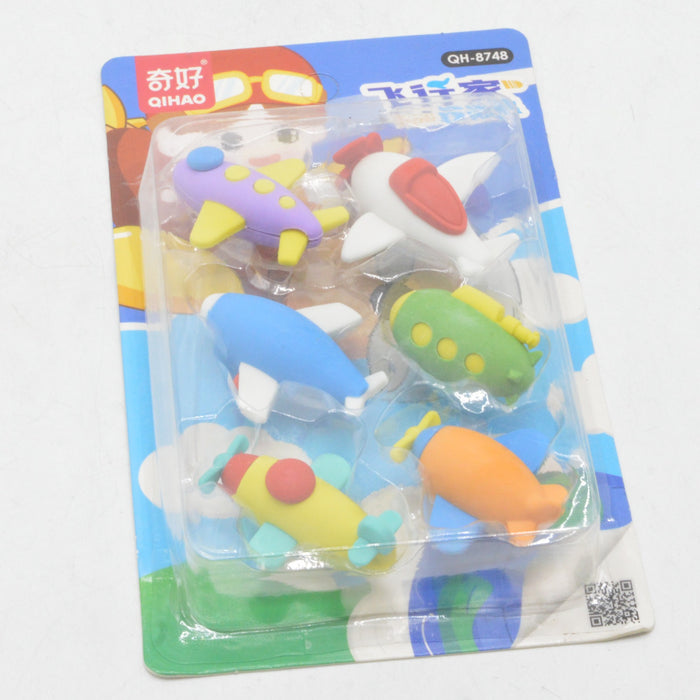 Air Craft Shape Erasers Pack of 6