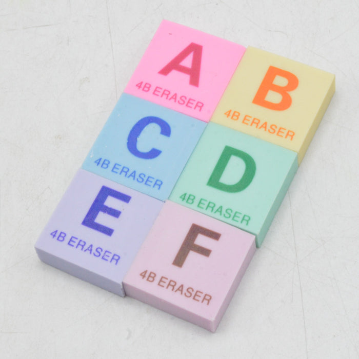 3D Alphabet Eraser Pack of 6