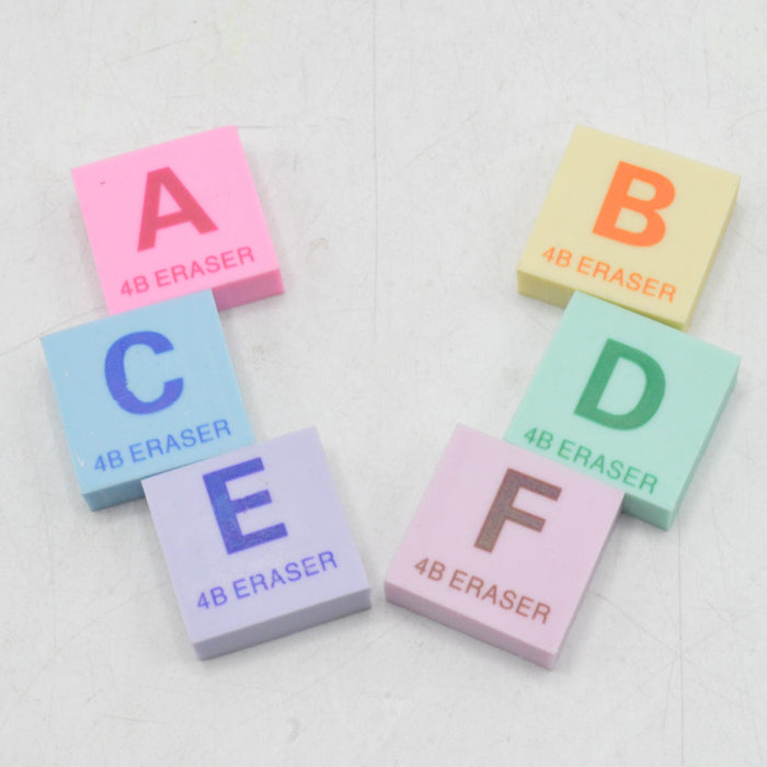 3D Alphabet Eraser Pack of 6