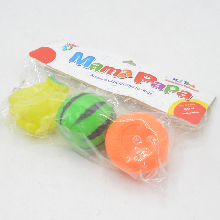 Kids Amazing Mama Papa Fruits Theme Chuchu Toys Pack of 3