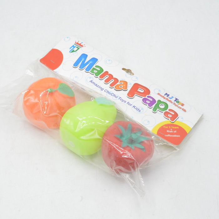Kids Amazing Mama Papa Fruits Theme Chuchu Toys Pack of 3