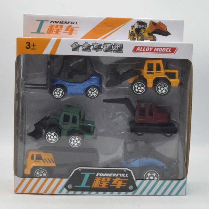 Diecast Metal Body Construction Truck Pack of 6